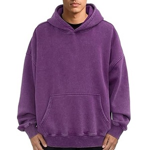 Wholesale Heavyweight Acid Wash Hoodie Quality Print Black Thick Oversized <b>Purple</b> Hoodies for Men Breathable OEM Hot Sale ODM - Product Image 1