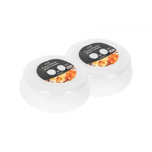 Assiette chauffante en plastique, lot de 2, pour micro-ondes, vaisselle, bol, ustensile de cuisine