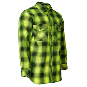 Chemise en flanelle de moto à carreaux vert et noir, chemise de protection en aramide avec armure CE, manches longues, sécurité de conduite, service OEM - Product Image 1