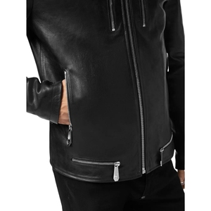 Veste d'hiver en peau de mouton véritable originale pour homme, col montant, logo frontal, imperméable, écologique, OEM, haute qualité, personnalisée, élégante - Product Image 3