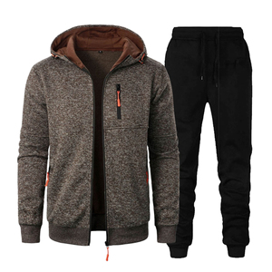 Ropa de calle personalizada, chándal, pantalones de chándal de alta calidad, Sudadera con capucha unisex en blanco y conjunto de Jogger apilado para hombre, 100% de algodón - Product Image 2