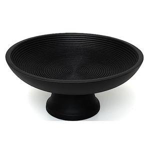 Frutero con acabado pulido natural de madera de acacia impreso hecho a mano, frutero decorativo de la India. - Product Image 6