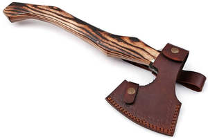 Custom Handmade Industrial Grade High Carbon Steel Viking Hatchet with Leather Sheath for Camping Daily Outdoor Use <b>Survival</b> - Product Image 3