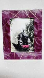 Modern Geometric Resin Photo <b>Frame</b> – <b>Black</b> & White Marble Effect <b>Picture</b> <b>Frame</b> with <b>Gold</b> Line Accent - Product Image 2