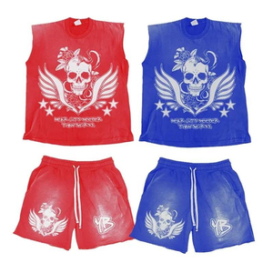 Vente flash : Ensemble short et t-shirt pour homme, personnalisé, décontracté, lourd, délavé à l'acide, respirant, séchage rapide, qualité supérieure pour l'été - Product Image 6