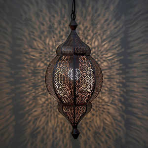Lampe suspendue marocaine décorative antique en métal de haute qualité pour la décoration de la maison et du mariage - Product Image 6