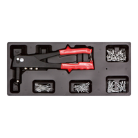 BMC Bac à outils moulé par soufflage M1, Organisateur pour kit de riveteuse manuelle, Noir, Insert de tiroir 1/3 pour armoire, TB01M117, Rangement d'atelier