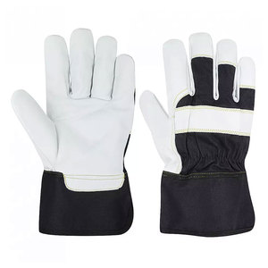 Gants de travail en cuir véritable durables avec poignet réglable, anti-coupure et anti-écrasement, pour une utilisation industrielle et de construction - Product Image 3