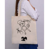 Sac fourre-tout en toile 100 % coton réutilisable, écologique, personnalisable avec logo, thème singe, niveau de base, pour enfants, utilisation promotionnelle artistique, en tissu vierge