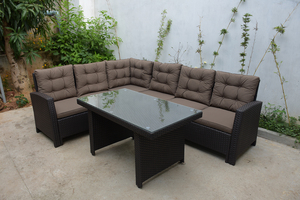 High Quality Modern All-Weather Premium Rattan Sofa Set Steel Frame Waterproof Cushion Outdoor Furniture for Apartment Garden - Product Image 5