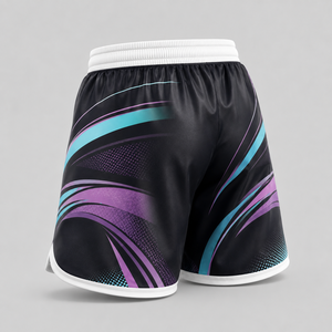 OEM Custom Women Athletic Shorts Elastic Waist Gym Running Workout Shorts Breathable Polyester <b>Mesh</b> - Product Image 3