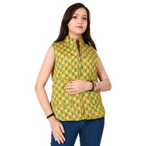 เสื้อแจ็กเก็ตสไตล์โบฮีเมียนสำหรับผู้หญิงเสื้อโค้ทแขนสั้นพิมพ์ลายสไตล์อินเดียทำมือสำหรับทุกฤดูกาล - Product Image 3