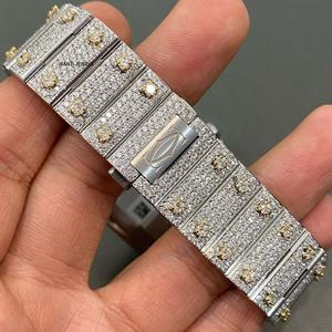 Reloj de Lujo con Incrustaciones de Moissanita en Dos Tonos y Esfera con Diamantes VVS, Joyería Hip Hop, Reloj Automático - Product Image 2