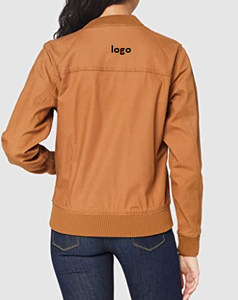 Blouson bombardier pour femmes, 98% coton Spandex, avec fermeture à glissière, Machine à laver, stock de vêtements, 2% - Product Image 5