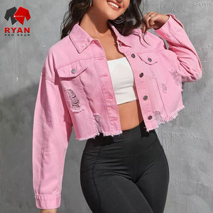 Veste en jean tendance pour femmes avec col classique, fermeture à boutons et manches longues, style moderne - Product Image 6