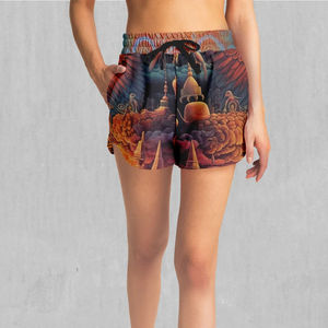 Pantalones cortos transpirables hechos a medida para mujer, ropa de calle, impresión gráfica por sublimación, venta al por mayor, impresión corta por sublimación personalizada - Product Image 1