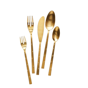 Luxueux 5 pièces couleur or ensemble de couverts en acier inoxydable Restaurant mariage vaisselle cadeau couverts couteau fourchette cuillère métal - Product Image 5