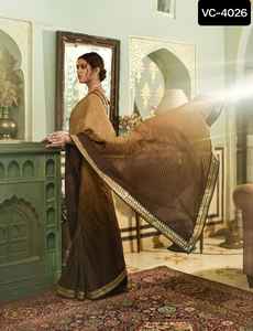 Tendance Vichitra Soie Broderie Travail Saree Indien Femmes Vêtements De Mariage En Gros De Surat - Product Image 3