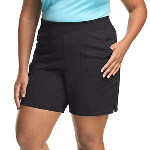 Vente en gros de shorts décontractés en coton grande taille pour femmes logo personnalisé shorts de rue respirants bleus noirs pour femmes logo personnalisé - Product Image 1