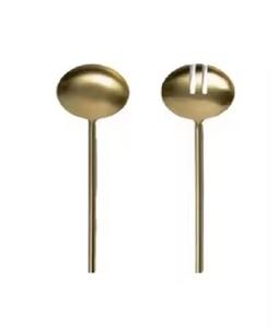 Juego de servidor de ensalada de alta calidad con mango de acrílico blanco Chapado en níquel plateado hecho a mano de acero inoxidable - Product Image 6