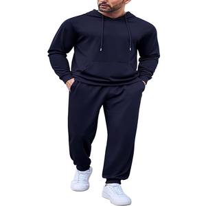 Alta calidad invierno 100% algodón Tech Fleece 500GSM chándal liso de gran tamaño 2 uds chándal de alta calidad - Product Image 3