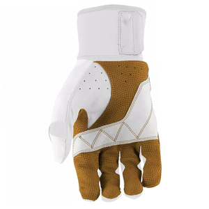 2026 White Full Finger Baseball Glove Brown Palm Non-Slip Synthetic Material Right-Handed Hook Loop Closure Baseball Gloves - Product Image 5