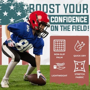 Gants de football de monteur de ligne rembourrés de haute qualité en cuir couleur et logo personnalisables pour les jeunes et les adultes - Product Image 5