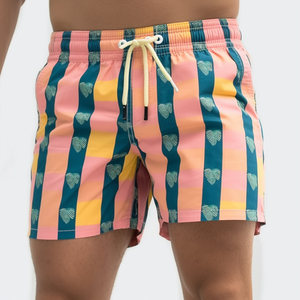 Wholesale Quick Dry Beach Board <b>Shorts</b> for <b>Men</b> Breathable Solid Pattern Swim Trunk Pants Mesh Lining Mid Waist Beach <b>Shorts</b> - Product Image 3