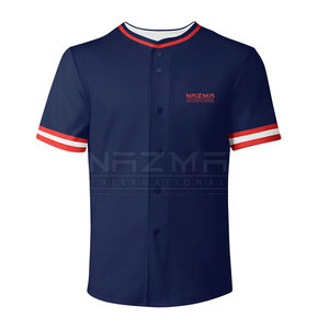 Uniformes de Béisbol Personalizados de Alta Calidad, Camisetas de Algodón, Bambú y Poliéster con Malla Transpirable, Cuello en V, Unisex, para Adultos - Product Image 1