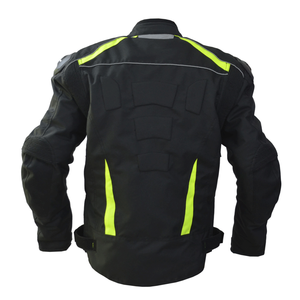 Veste textile moto de tourisme design personnalisé pour hommes veste Cordura toutes saisons moto aventureuse haute visibilité noire imperméable - Product Image 2
