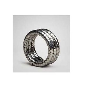 Décoration de table Bague ronde polie en argent de luxe avec nœud Design Vaisselle Mariage de haute qualité Design simple Rond de serviette en vrac - Product Image 5