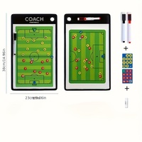 Tableau magnétique effaçable à sec 38*23cm pour entraîneur, avec clipart de terrains de football, volleyball, basketball et football australien, pour tactique sportive