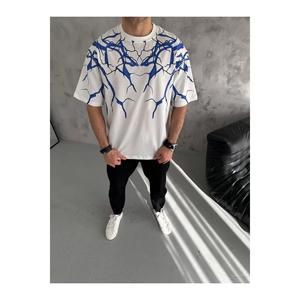T-shirt Unisex con stampa Lightning-bianco