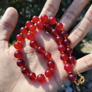 Collier en perles de rubis naturel véritable, plaqué argent, laiton, forme de boule classique, design délicat, meilleur prix - Product Image 2