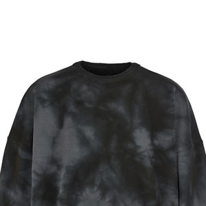 Pull-over à capuche en jersey brodé pour homme Sweat-shirt à motif tie-dye avec méthode de tissage tricoté de couleur fumée noire - Product Image 4