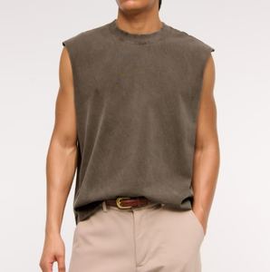 Nuevo diseño logo impreso hombres Tanktop cuello redondo sin mangas hombres Tanktop Color sólido elegante recortado Tops hombres Tanktop - Product Image 6