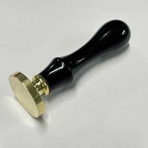 Most selling 30mm Black Round Brass <b>stamps</b> with Maple Wood Handle <b>Wax</b> Stamper for Handmade Greeting Cards & Scrapbooking - Product Image 3