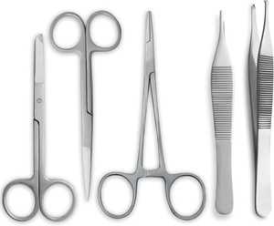 Kit disction siswa medis, dengan kantong jahitan, Kit instrumen bedah pembuatan instrumen operasi tulang belakang