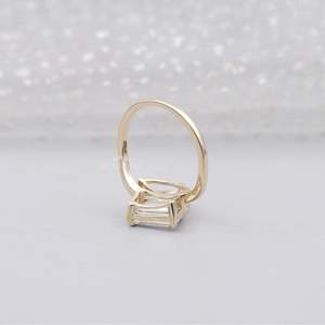 IGI Certified Emerald Cut Engagement <b>Ring</b> with Pear <b>Diamond</b> Elegant <b>Diamond</b> <b>Rings</b> Collection - Product Image 5