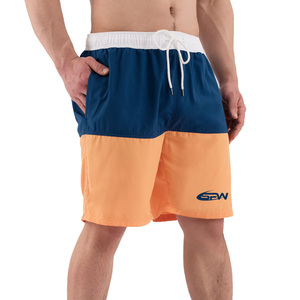 Pantalones cortos deportivos informales para hombre, pantalones cortos ligeros de secado rápido para entrenamiento de gimnasio con decoración de patrón de cintura elástica cómoda - Product Image 1