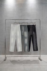 Pantalones Deportivos de Pierna Recta de Felpa Francesa para Hombre Ville Sports, Pantalones Deportivos Lavados con Efecto Desgastado por el Sol y Logotipo Personalizado para Unisex - Product Image 2