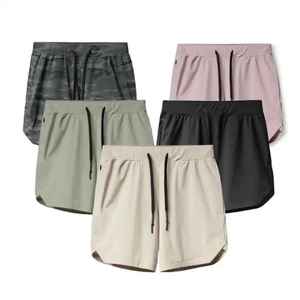 ชุดกางเกงขาสั้นผู้ชายผ้าโพลีเอสเตอร์100% สูงสีทึบพิมพ์โลโก้กางเกงยางยืดระบายอากาศน้ำหนักเบาแห้งเร็ว - Product Image 1