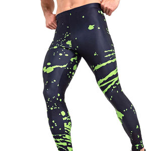 Leggings de gymnastique de compression pour hommes collants de course extensibles pour adultes avec logo à la taille pour le yoga vente en gros - Product Image 2