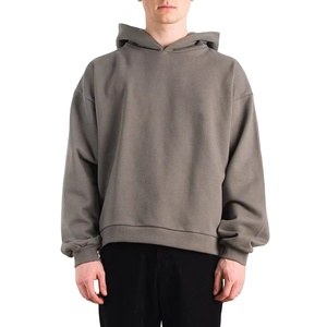 Sweat-shirt à capuche zippé pour homme, 100% coton, manches longues, en polaire, couleur unie, pour l'hiver, mode outdoor, personnalisable, avec poche - Product Image 2