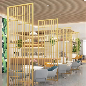 Vàng Gương Thép Không Gỉ Trang Trí Cao Cấp Tùy Chỉnh Kích Thước Kim Loại Phòng Divider Phân Vùng Với Trang Trí Riêng Tư Màn Hình - Product Image 1