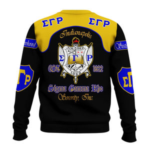 Sigma Gamma Rho 1922 <b>Blue</b> Gold Crewneck Sweatshirt Sorority Greek Apparel Premium Fleece Pullover Women Winter Fashion - Product Image 2