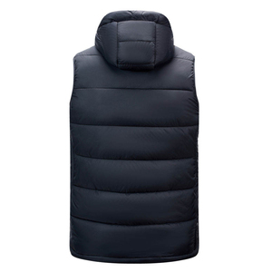 <b>Top</b> Quality Men Hooded Puffer Vest Navy Blue Padded Vest Detachable Hood Sleeveless Winter <b>Bubble</b> Jacket Body Warmer Wholesale - Product Image 2