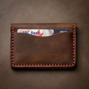 Tarjetero duradero Vintage de cuero genuino para mujer y monedero para tarjeta de crédito en el caso de las mujeres, para el titular de la tarjeta de crédito y el monedero - Product Image 1