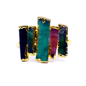 แหวนแต่งงานสุภาพสตรีเงินแท้แบบ925สไตล์คลาสสิกไม่สมมาตรใส่ได้ทุกวันอัญมณีทัวร์มาลีนทันสมัย - Product Image 2