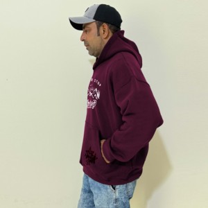 Sudadera con capucha extragrande de mezcla de algodón 100% para hombre, ropa de calle informal ajustada, diseño de invierno, sudaderas con capucha - Product Image 5